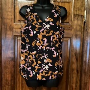 Black and Brown Floral Sleeveless Top